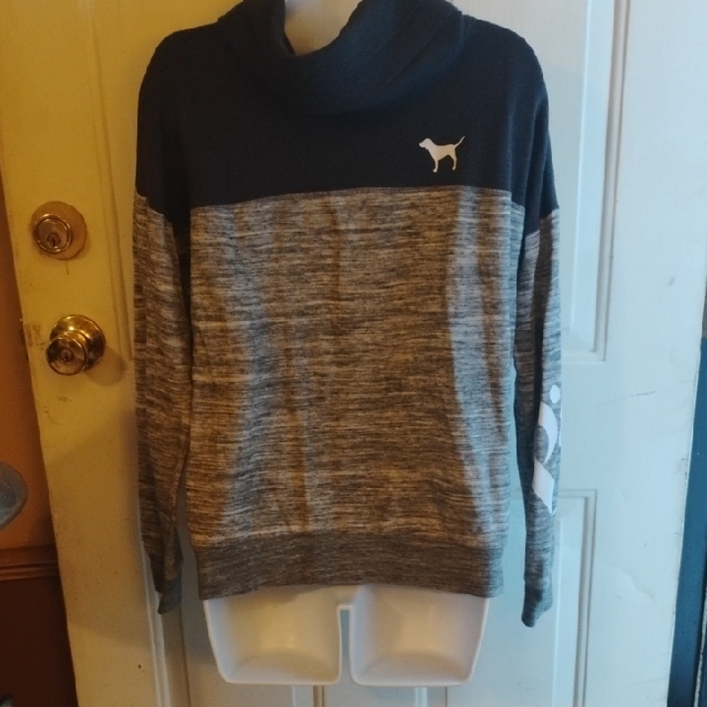PINK Victoria's Secret Gray and Black Hoodie
